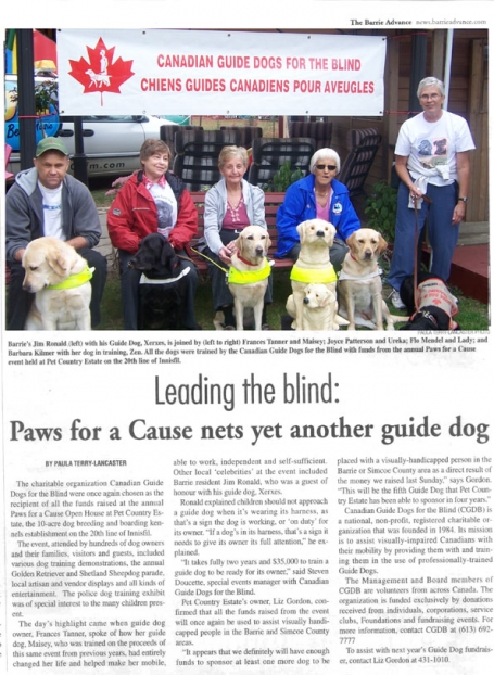 <b>Guide Dogs For The Blind — The Barrie Advance</b> image