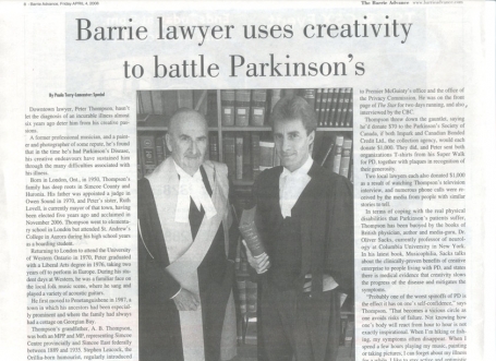 <b>Creativity &amp; Parkinson&rsquo;s &mdash; The Barrie Advance&nbsp;</b>