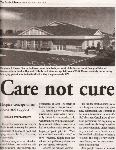 <b>Hospice Concept &mdash; The Barrie Advance</b>